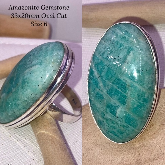 • Amazonite • Sodalite • Green Onyx • Handmade Ring Set - Picture 2 of 6